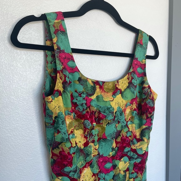 80s Floral Mini Sheath Dress - 4 - Picture 3 of 10